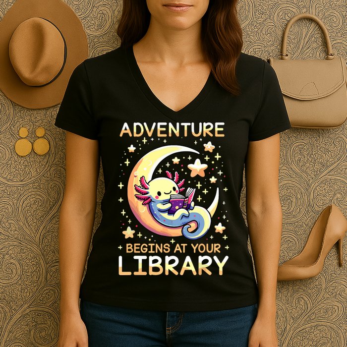 Adventure Begins At Your Library Summer Reading Program 2024 Women's V-Neck T-Shirt