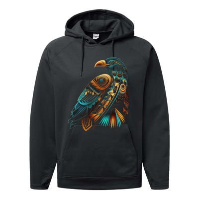 Amazon Bird American Indian Northwest Tribal Graphic Tees Performance Fleece Hoodie