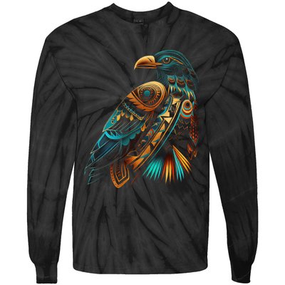 Amazon Bird American Indian Northwest Tribal Graphic Tees Tie-Dye Long Sleeve Shirt