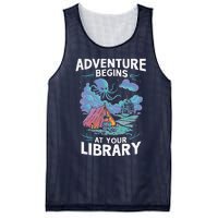 Adventure Begins At Your Library Book Lover Hiking Camping Mesh Reversible Basketball Jersey Tank