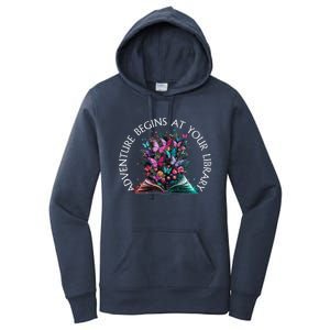 Adventure Begins At Your Library Summer Reading 2024 Women's Pullover Hoodie