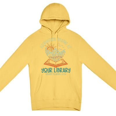 Adventure Begins At Your Library Summer Reading 2024 Premium Pullover Hoodie