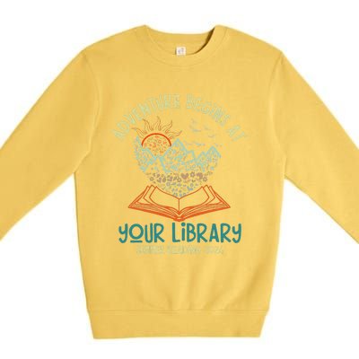 Adventure Begins At Your Library Summer Reading 2024 Premium Crewneck Sweatshirt