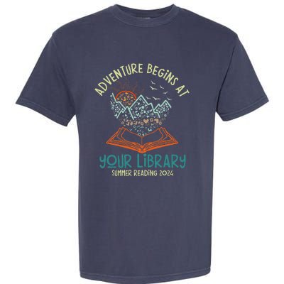 Adventure Begins At Your Library Summer Reading 2024 Garment-Dyed Heavyweight T-Shirt