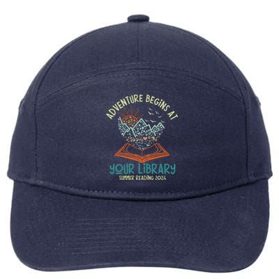 Adventure Begins At Your Library Summer Reading 2024 7-Panel Snapback Hat