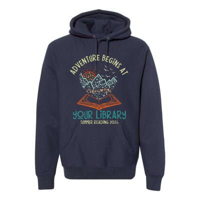 Adventure Begins At Your Library Summer Reading 2024 Premium Hoodie