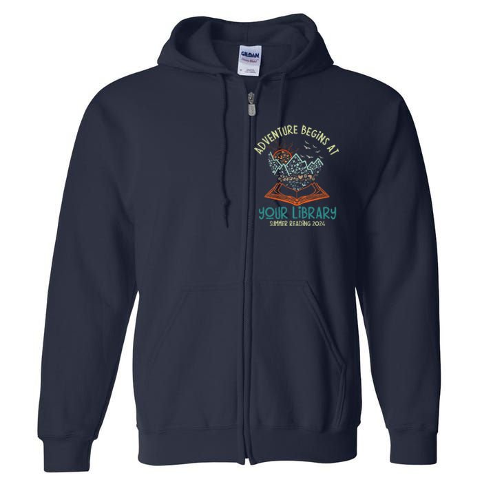 Adventure Begins At Your Library Summer Reading 2024 Full Zip Hoodie