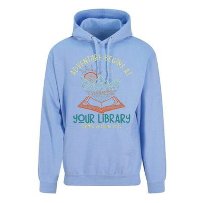 Adventure Begins At Your Library Summer Reading 2024 Unisex Surf Hoodie