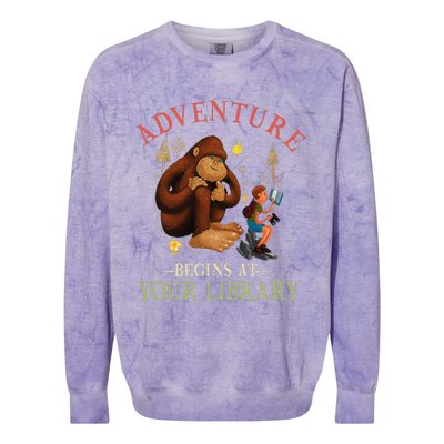 Adventure Begins At Your Library Summer Reading 2024 Colorblast Crewneck Sweatshirt