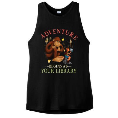 Adventure Begins At Your Library Summer Reading 2024 Ladies PosiCharge Tri-Blend Wicking Tank