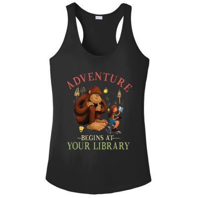 Adventure Begins At Your Library Summer Reading 2024 Ladies PosiCharge Competitor Racerback Tank