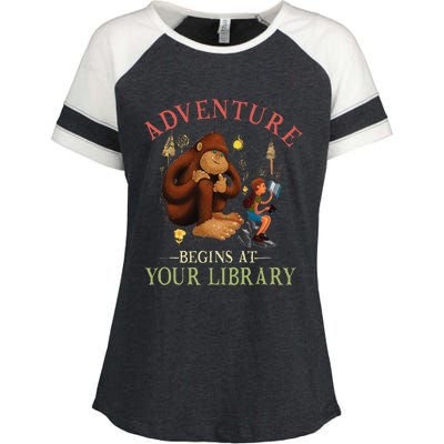 Adventure Begins At Your Library Summer Reading 2024 Enza Ladies Jersey Colorblock Tee