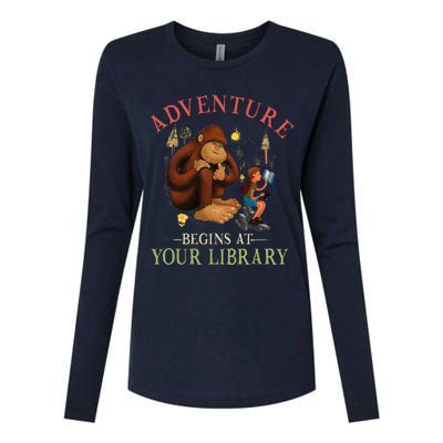 Adventure Begins At Your Library Summer Reading 2024 Womens Cotton Relaxed Long Sleeve T-Shirt