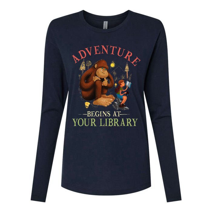 Adventure Begins At Your Library Summer Reading 2024 Womens Cotton Relaxed Long Sleeve T-Shirt