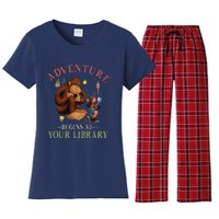 Adventure Begins At Your Library Summer Reading 2024 Women's Flannel Pajama Set