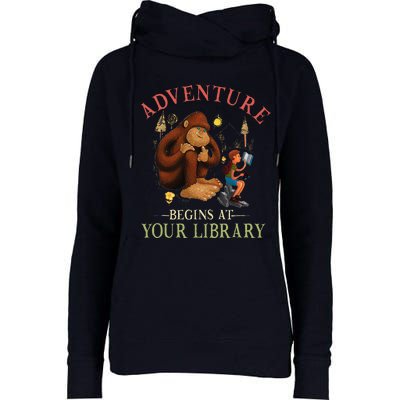 Adventure Begins At Your Library Summer Reading 2024 Womens Funnel Neck Pullover Hood