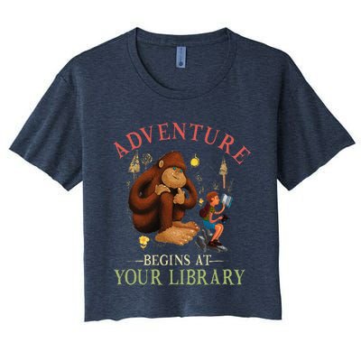 Adventure Begins At Your Library Summer Reading 2024 Women's Crop Top Tee