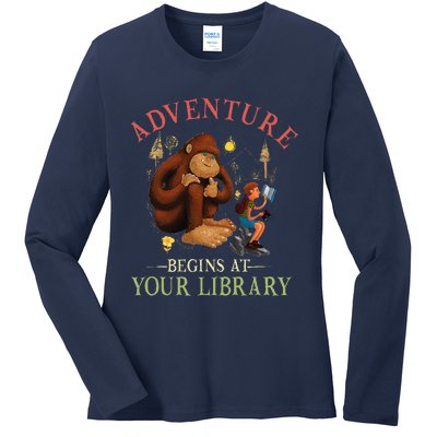 Adventure Begins At Your Library Summer Reading 2024 Ladies Long Sleeve Shirt