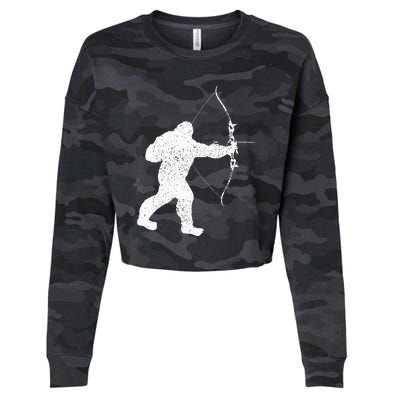 Archery Bowman Archer Bowhunter Arrow Bigfoot Legend Cropped Pullover Crew