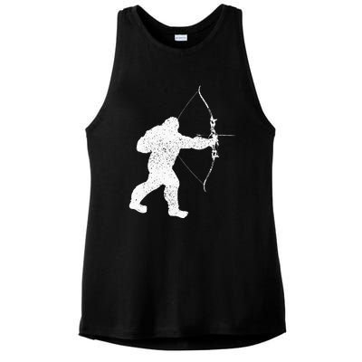 Archery Bowman Archer Bowhunter Arrow Bigfoot Legend Ladies PosiCharge Tri-Blend Wicking Tank