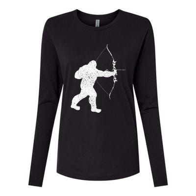 Archery Bowman Archer Bowhunter Arrow Bigfoot Legend Womens Cotton Relaxed Long Sleeve T-Shirt