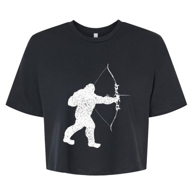 Archery Bowman Archer Bowhunter Arrow Bigfoot Legend Bella+Canvas Jersey Crop Tee