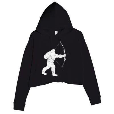 Archery Bowman Archer Bowhunter Arrow Bigfoot Legend Crop Fleece Hoodie