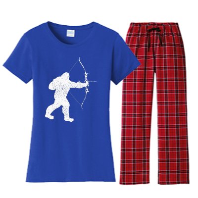 Archery Bowman Archer Bowhunter Arrow Bigfoot Legend Women's Flannel Pajama Set