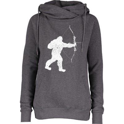 Archery Bowman Archer Bowhunter Arrow Bigfoot Legend Womens Funnel Neck Pullover Hood