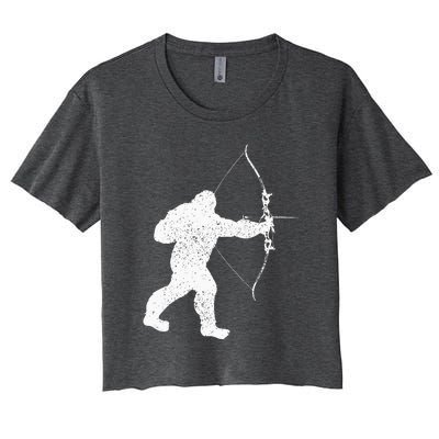 Archery Bowman Archer Bowhunter Arrow Bigfoot Legend Women's Crop Top Tee