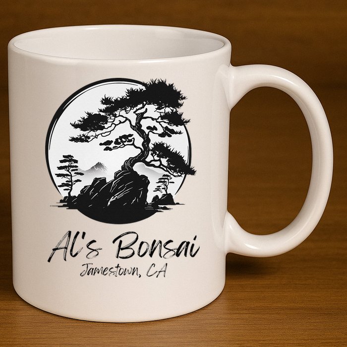 Al's Bonsai 11oz C Handle Ceramic Mug