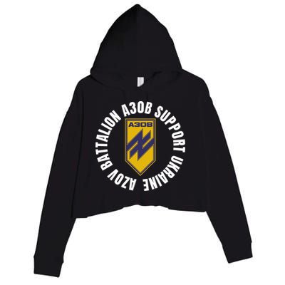 Azov Battalion A30B Support Ukraine I Stand With Ukraine Crop Fleece Hoodie