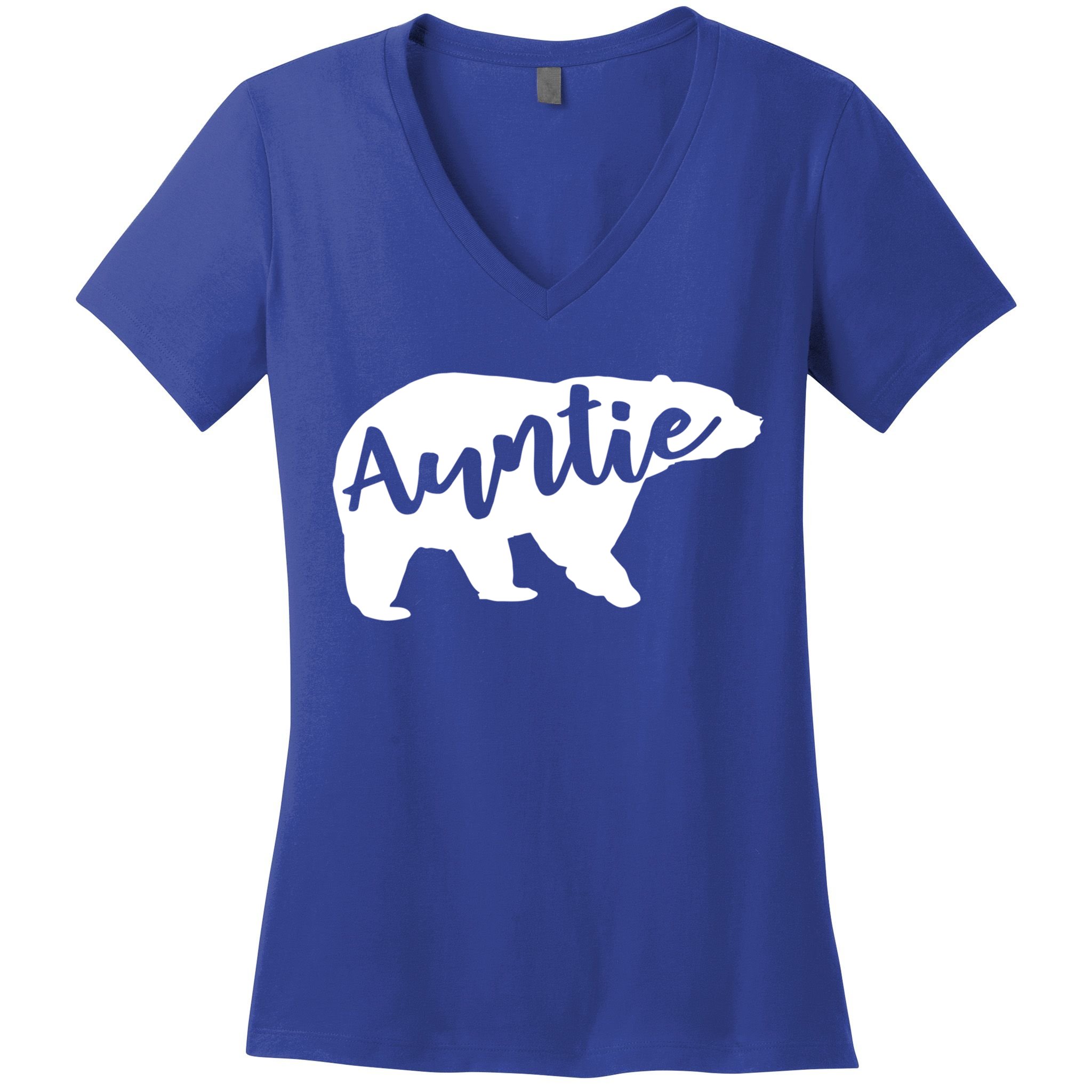 Auntie Bear Aunt Life Camping Cool Gift Women's V-Neck T-Shirt