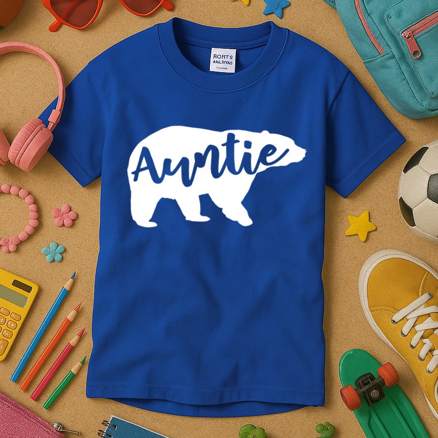 Auntie Bear Aunt Life Camping Cool Gift Kids T-Shirt