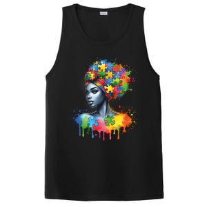 African Black Autism Mom Afro Mother Autism Awareness Mama Gift PosiCharge Competitor Tank