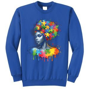 African Black Autism Mom Afro Mother Autism Awareness Mama Gift Sweatshirt