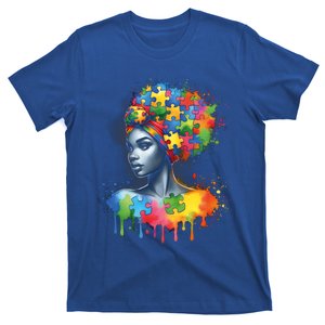 African Black Autism Mom Afro Mother Autism Awareness Mama Gift T-Shirt