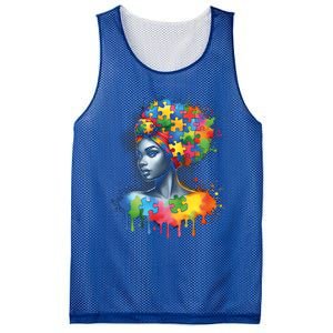 African Black Autism Mom Afro Mother Autism Awareness Mama Gift Mesh Reversible Basketball Jersey Tank