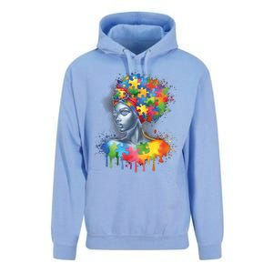 African Black Autism Mom Afro Mother Autism Awareness Mama Gift Unisex Surf Hoodie