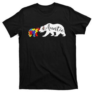 Auntie Bear Autism Awareness Aunt Women Gift T-Shirt