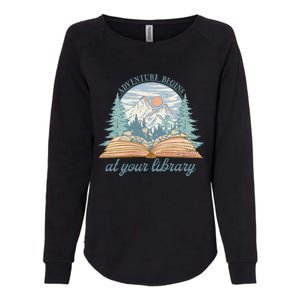 Adventure Begins At Your Library Prize Womens California Wash Sweatshirt