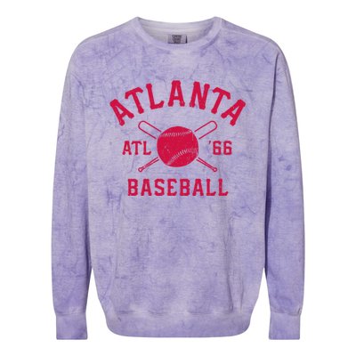 Atlanta Baseball ATL Vintage Brave Retro Colorblast Crewneck Sweatshirt