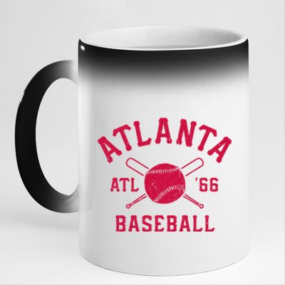 Atlanta Baseball ATL Vintage Brave Retro 11oz Black Color Changing Mug