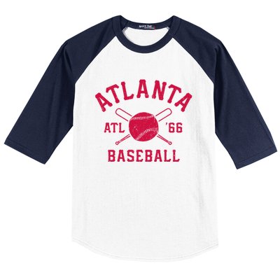 Atlanta Baseball ATL Vintage Brave Retro Baseball Sleeve Shirt