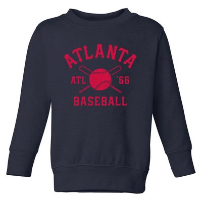 Atlanta Baseball ATL Vintage Brave Retro Toddler Sweatshirt