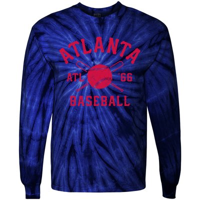 Atlanta Baseball ATL Vintage Brave Retro Tie-Dye Long Sleeve Shirt