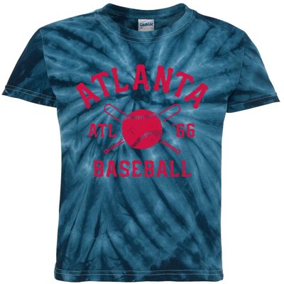 Atlanta Baseball ATL Vintage Brave Retro Kids Tie-Dye T-Shirt