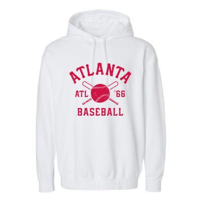 Atlanta Baseball ATL Vintage Brave Retro Garment-Dyed Fleece Hoodie