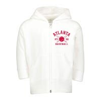 Atlanta Baseball ATL Vintage Brave Retro Toddler Zip Fleece Hoodie