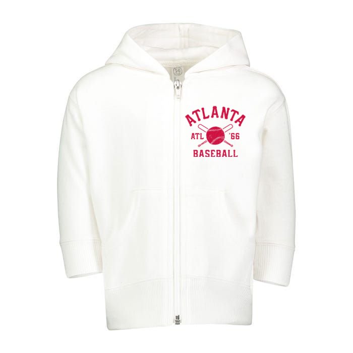 Atlanta Baseball ATL Vintage Brave Retro Toddler Zip Fleece Hoodie